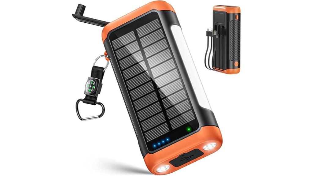 solar portable charger with crank