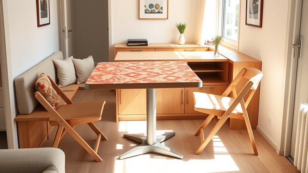 space saving fold out dining tables
