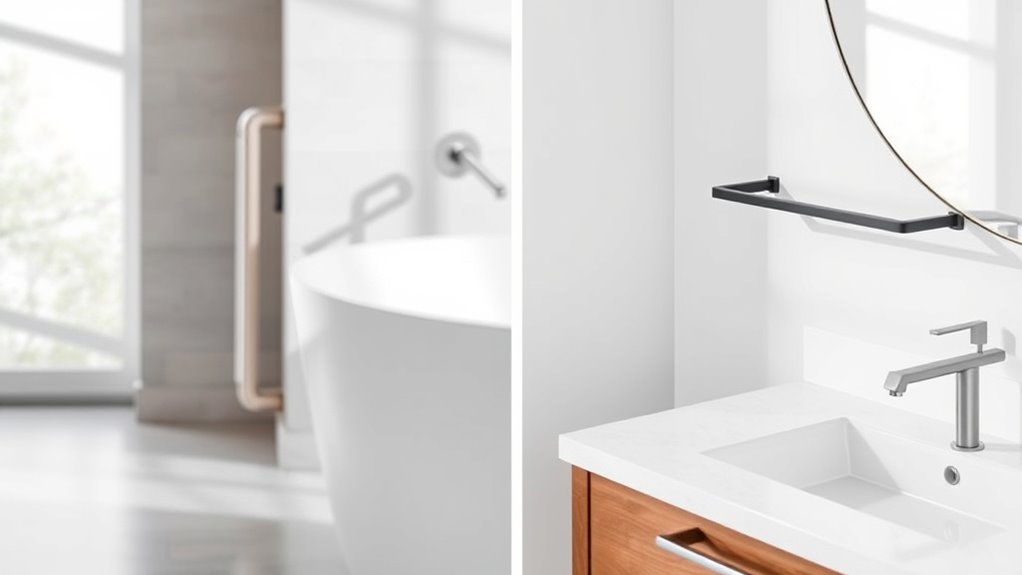 stylish coordinated grab bars