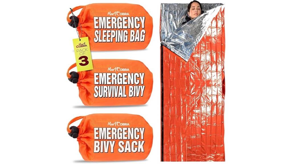 three pack emergency sleeping bags