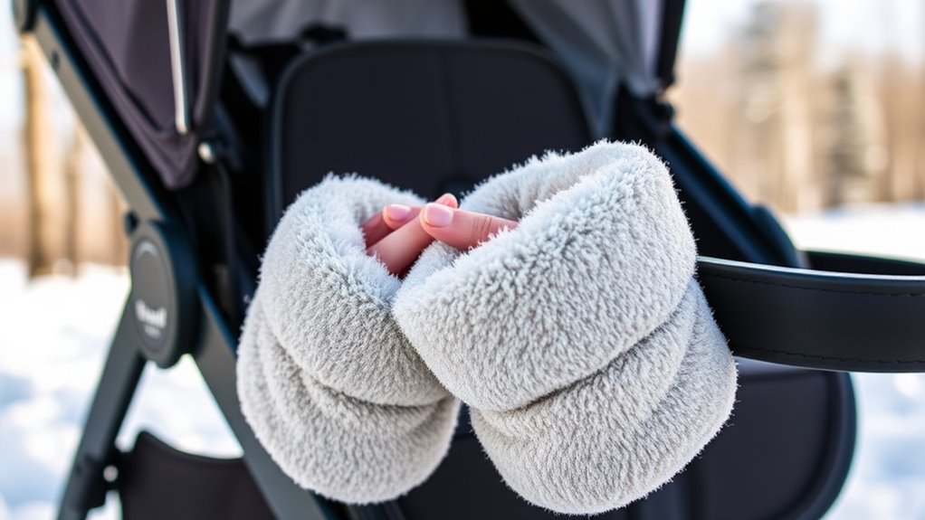 warm durable stroller hand muffs