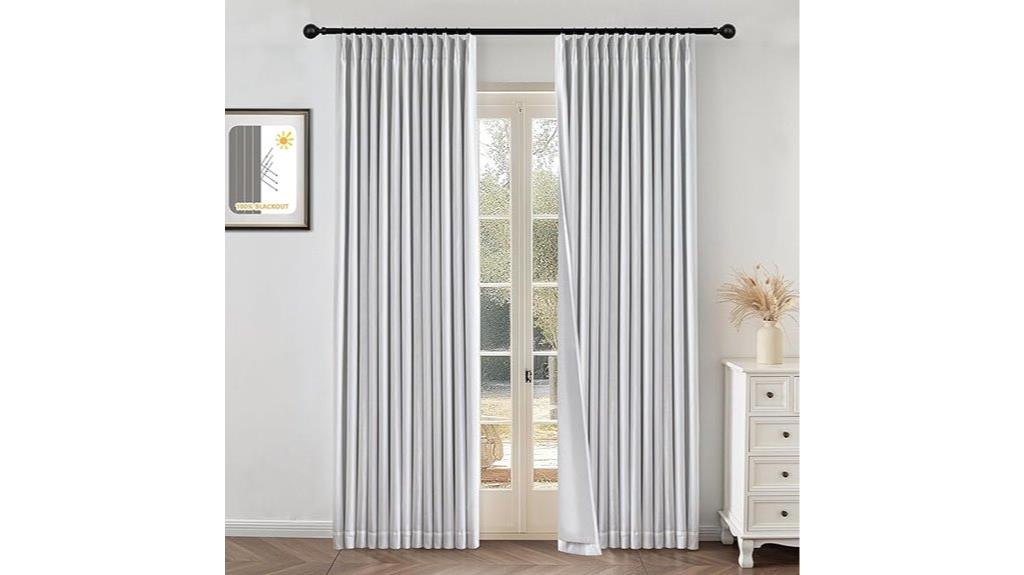 white blackout curtain panels