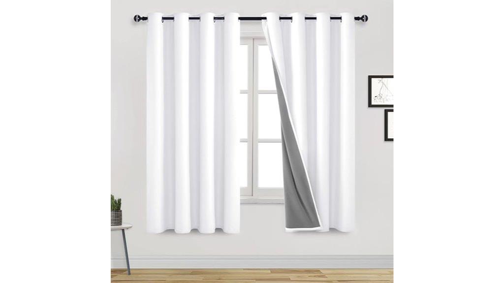 white insulated blackout curtains