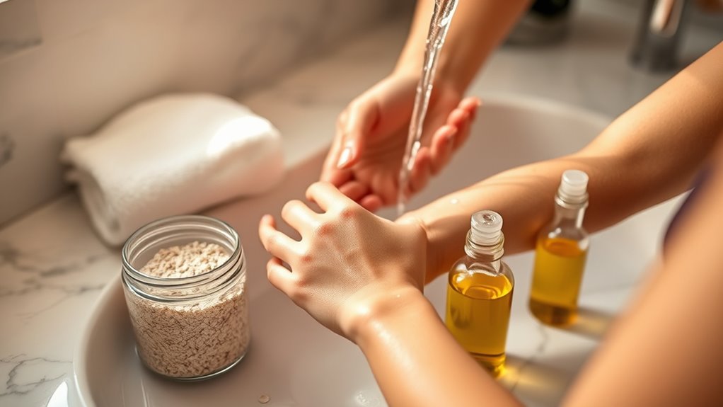 add oatmeal and oils