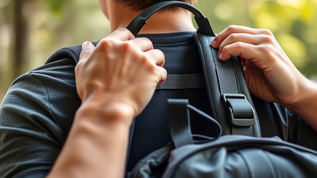 adjust straps and handles properly