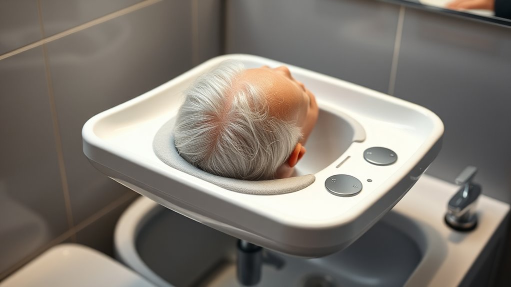 elderly sink hair tray