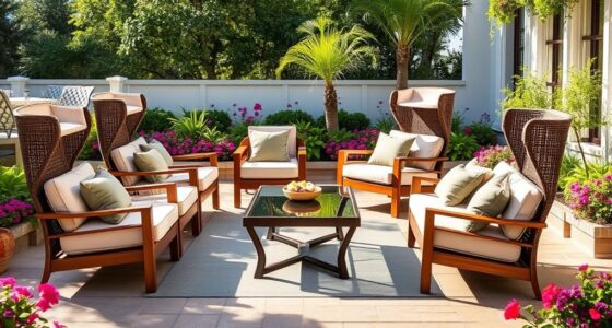 high back outdoor seating sets