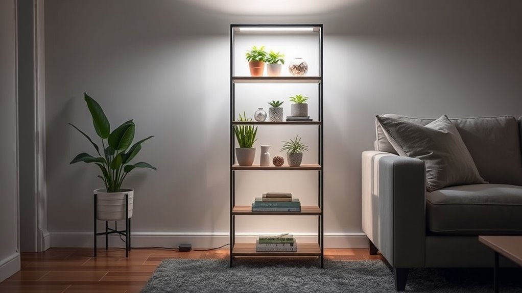 stylish shelved floor lamps