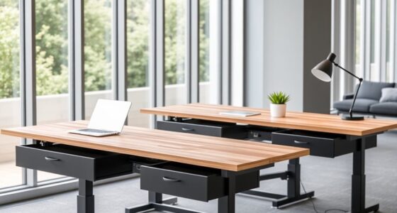 top adjustable desks with storage