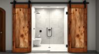 wide opening barn shower doors