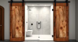 wide opening barn shower doors