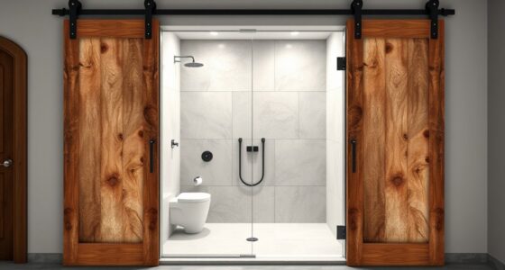 wide opening barn shower doors