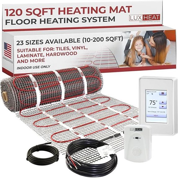 LuxHeat 120sqft Floor Heating Mat Kit with Thermostat