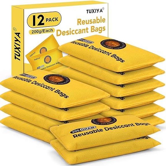 12-Pack Rechargeable Silica Gel Desiccant Packets