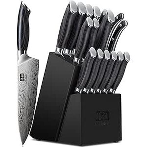 SHAN ZU 16-Piece Knife Set with Pakkawood Handles