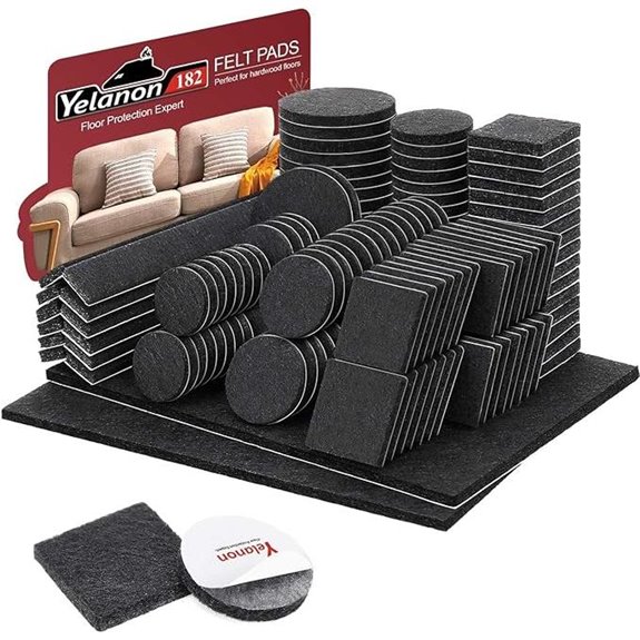 Yelanon Felt Furniture Pads 182 Pcs Floor Protectors