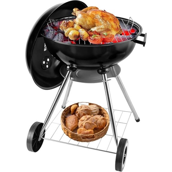 Kettle Charcoal Grill with Handle 18 Inches