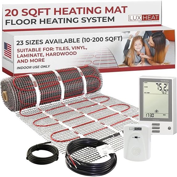LuxHeat 20sqft Electric Floor Heating Mat Kit