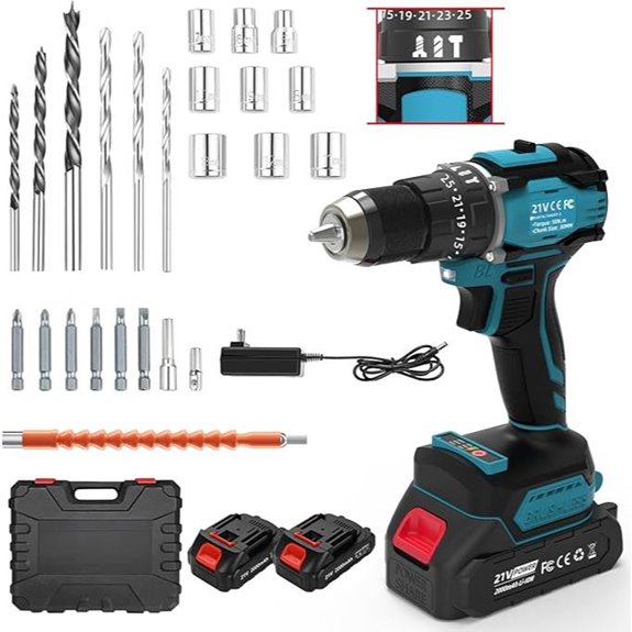 21v drill with accessories