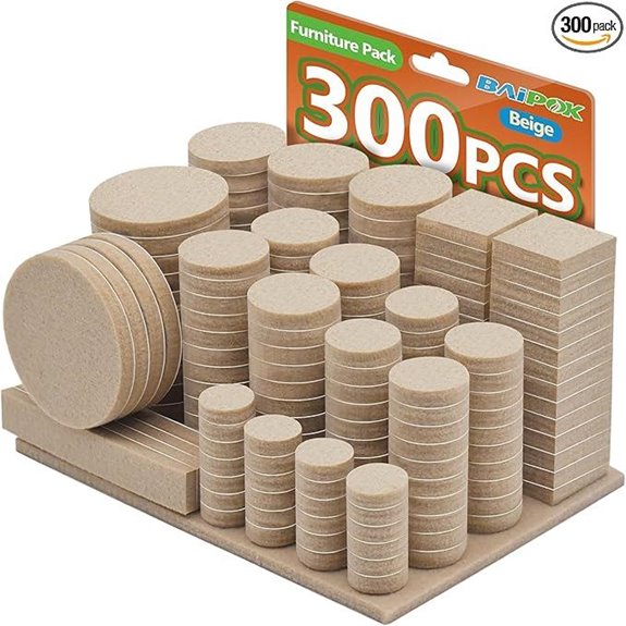 Furniture Felt Pads 300 Pack Self-Adhesive Floor Protectors