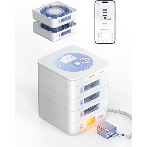 42-Day Digital Pill Dispenser with Alerts and Lock
