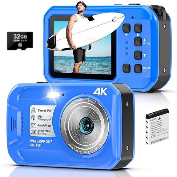 4k waterproof camera zoom