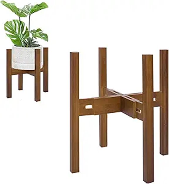 Adjustable Bamboo Plant Stand for 8-12 Inch Pots