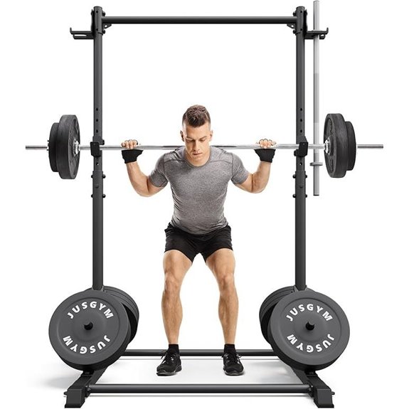 Heavy Duty Adjustable Squat Rack with Pull-Up Bar