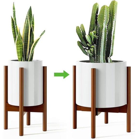 MUDEELA Adjustable Indoor Plant Stand 14.5 Inches Tall