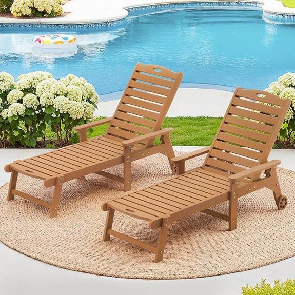LUE BONA Adjustable Outdoor Lounge Chairs (Set of 2)