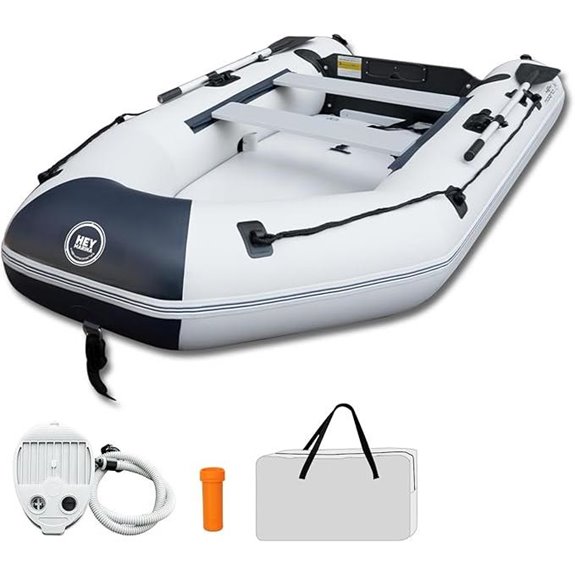 adult inflatable boat with oars