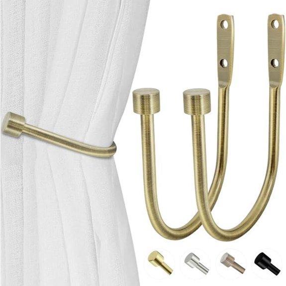 Cast Iron Curtain Holdbacks 2 Pack Antique Brass