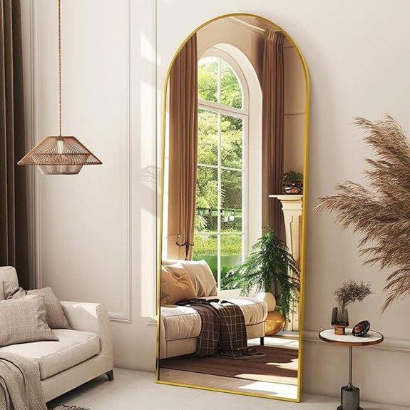 arched gold frame mirror