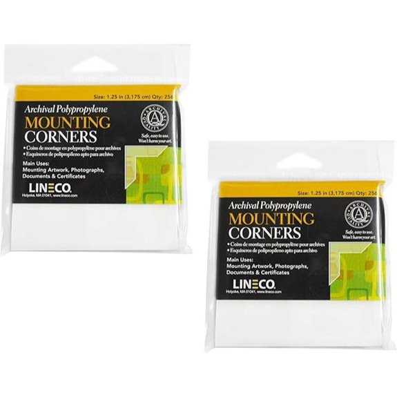 Archival Self-Adhesive Polypropylene Mounting Corners (250 Pack)