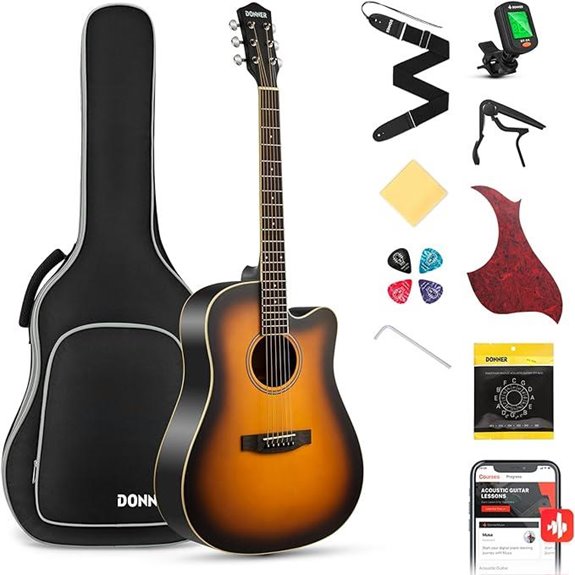 Donner Full-Size Acoustic Guitar Beginner Bundle
