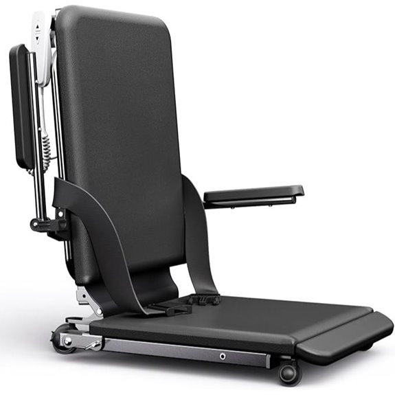 Electric Lift Chair with Wheels Safety Belts Black