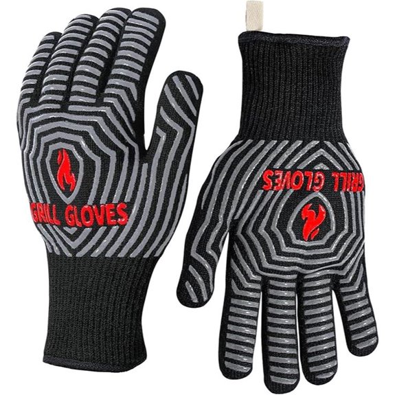 QUWIN Heat-Resistant BBQ & Cooking Gloves (Black)