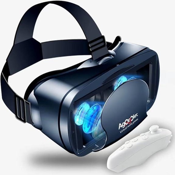 VR Headset with Controller for 3D VR Phone (Black)
