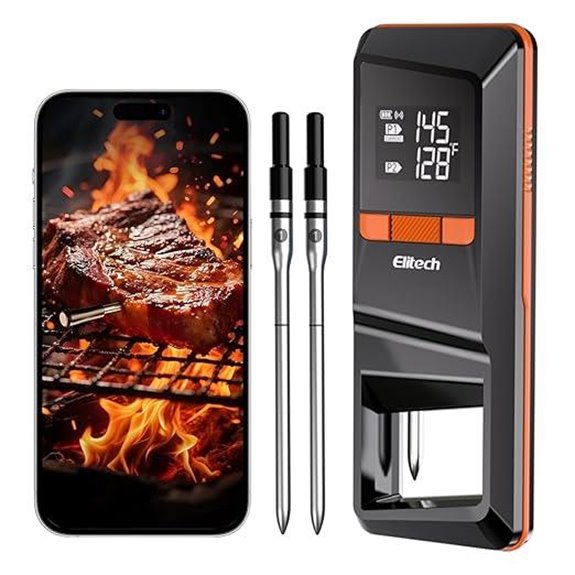 Elitech Bluetooth Digital BBQ Thermometer with Probes