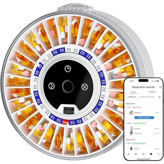 bluetooth enabled locking pill dispenser