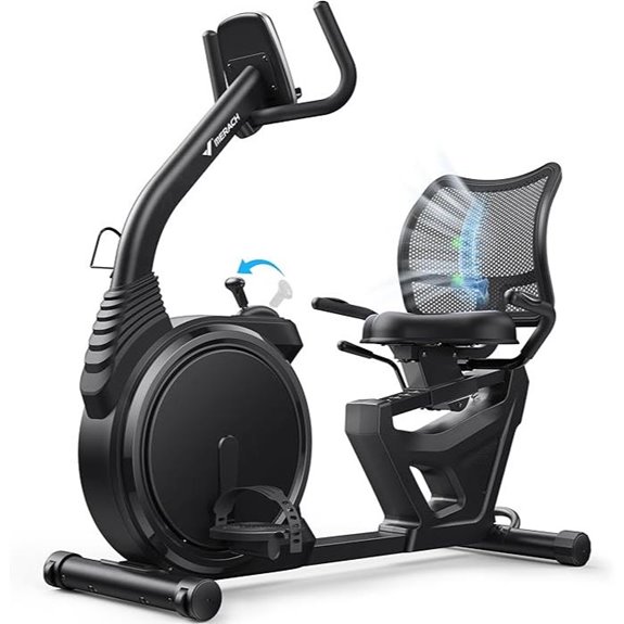 MERACH Recumbent Exercise Bike with Bluetooth & LCD