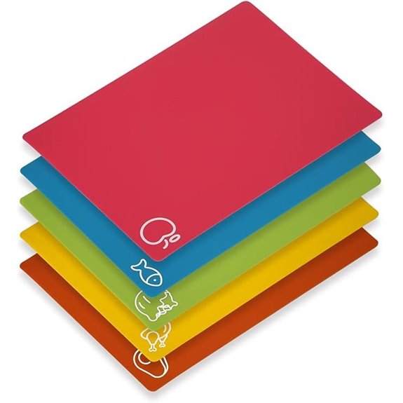 5-Pack BPA-Free Flexible Kitchen Cutting Boards