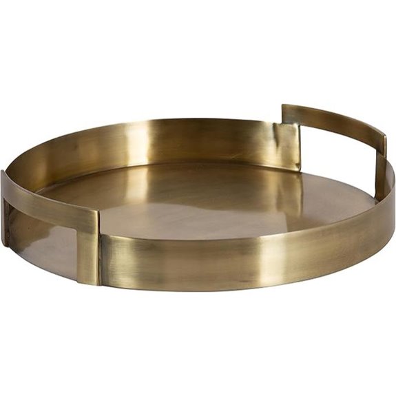 Kate and Laurel Brass Round Decorative Tray