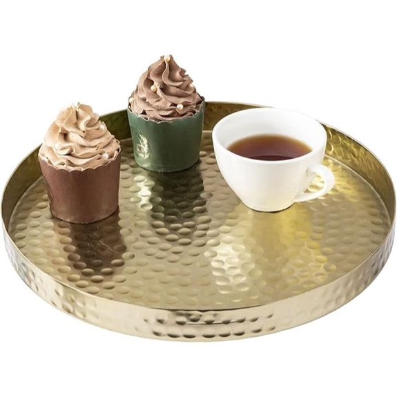 MyGift Brass Round Decorative Tray in India