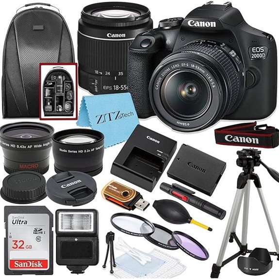 Canon EOS 2000D/Rebel T7 DSLR Camera Bundle