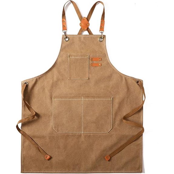 Tosewever Canvas Cross-Back Chef Apron with Pockets