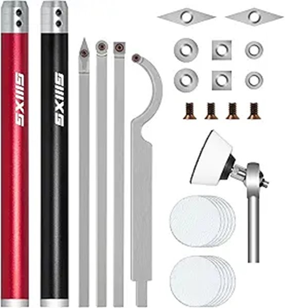 Carbide Tip Wood Lathe Tool Set with Accessories