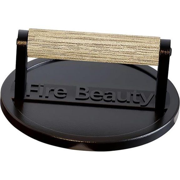 Fire Beauty Burger Press 6.5 Cast Iron Grill Press