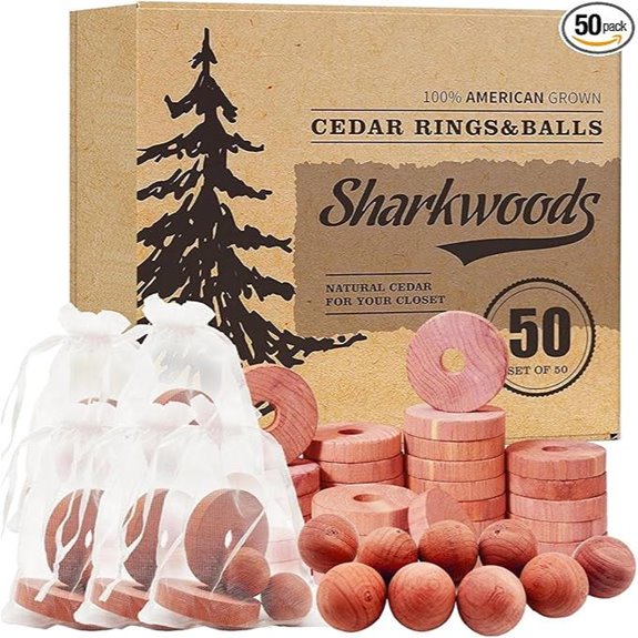 Cedar Closet Blocks 50-Pack with Rings & Balls