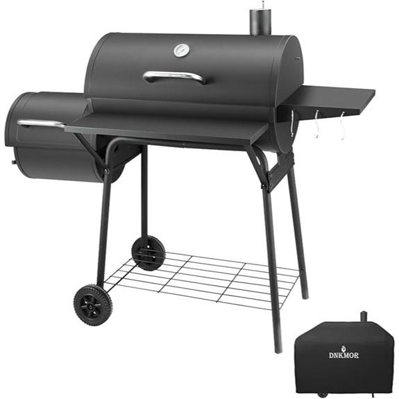 DNKMOR Charcoal Grill with Offset Smoker and Side Table